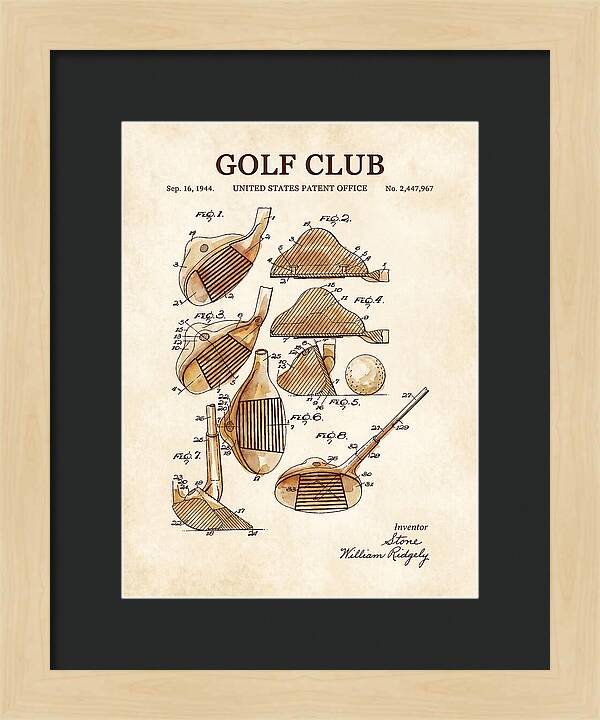 Golf Club Watercolor Patent Us2447967a