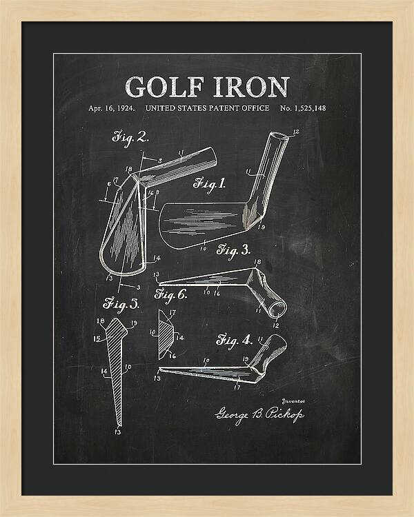 Golf Iron Chalkboard Patent Us1525148a