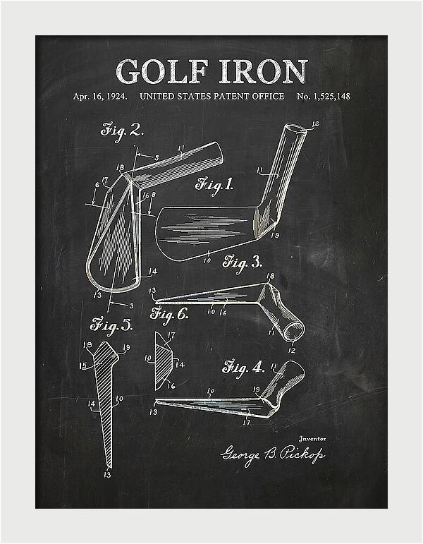 Golf Iron Chalkboard Patent Us1525148a