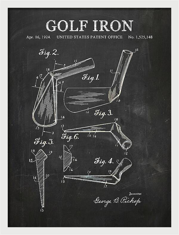 Golf Iron Chalkboard Patent Us1525148a