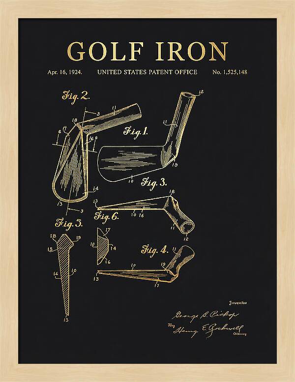 Golf Iron Gold Patent Us1525148a
