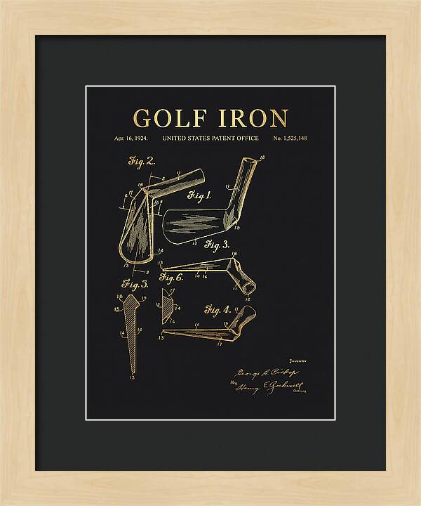 Golf Iron Gold Patent Us1525148a