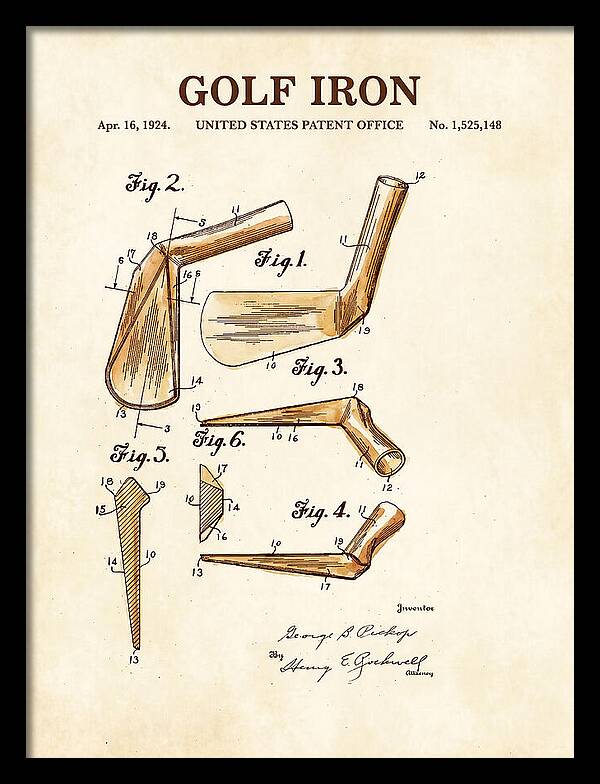 Golf Iron Watercolor Patent Us1525148a