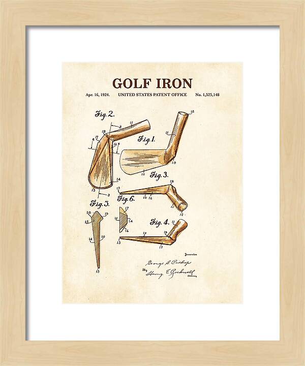 Golf Iron Watercolor Patent Us1525148a