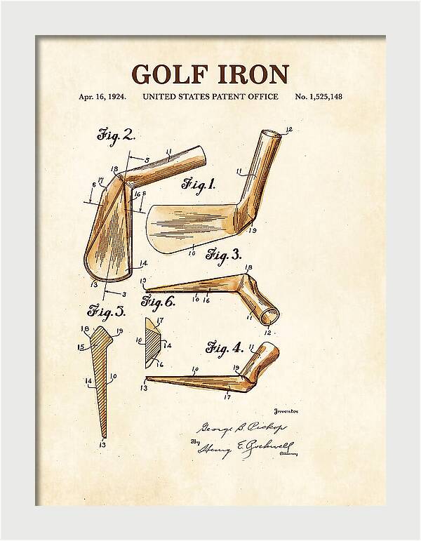 Golf Iron Watercolor Patent Us1525148a