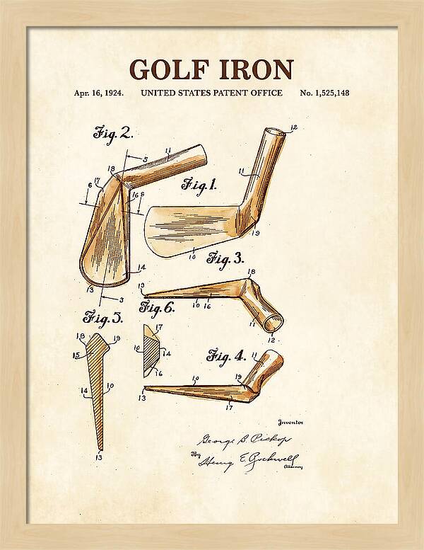 Golf Iron Watercolor Patent Us1525148a