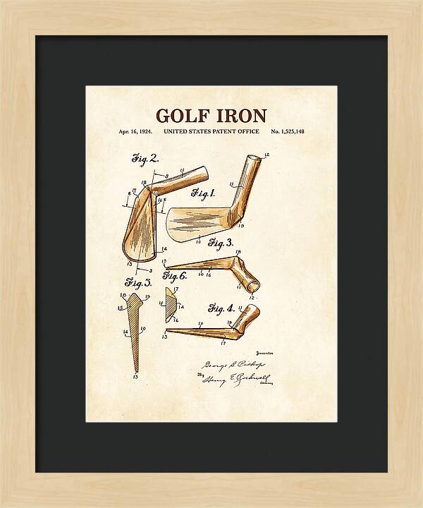 Golf Iron Watercolor Patent Us1525148a