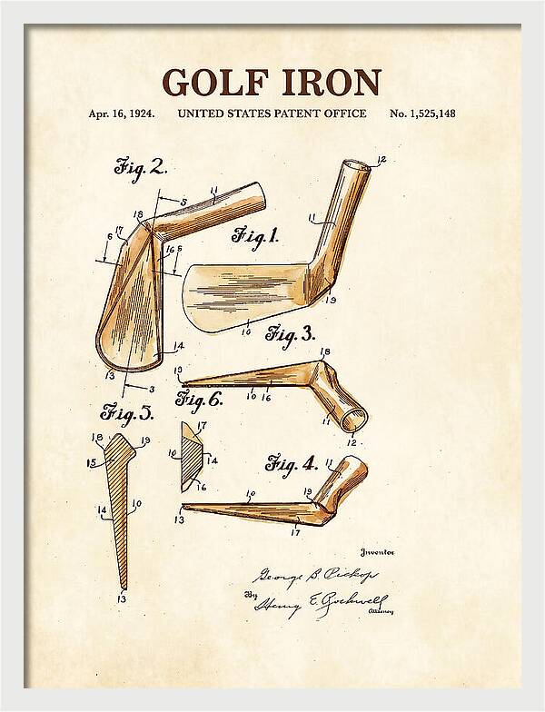 Golf Iron Watercolor Patent Us1525148a
