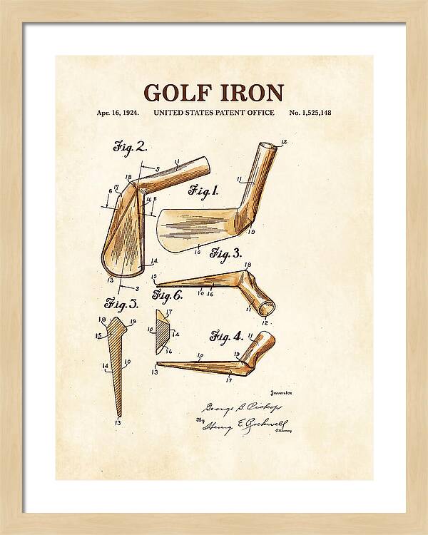 Golf Iron Watercolor Patent Us1525148a