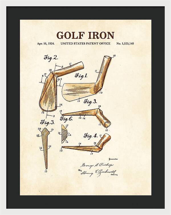 Golf Iron Watercolor Patent Us1525148a