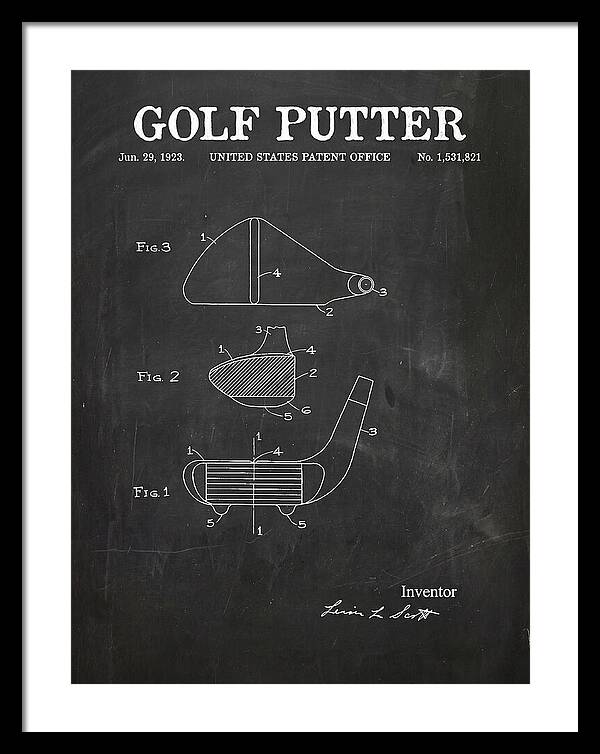 Golf Putter Chalkboard Patent Us1531821a