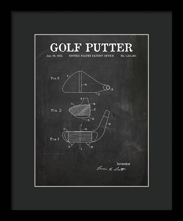 Golf Putter Chalkboard Patent Us1531821a