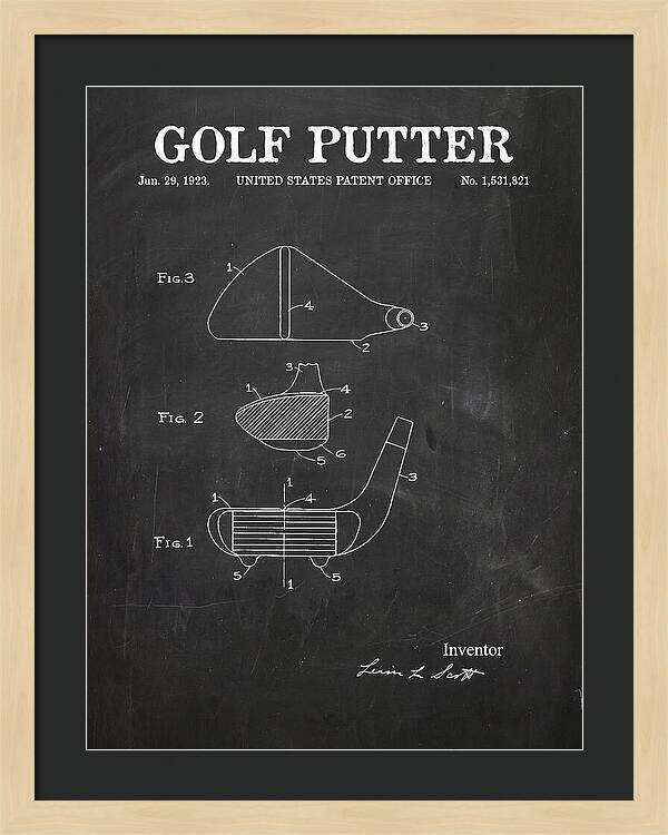 Golf Putter Chalkboard Patent Us1531821a