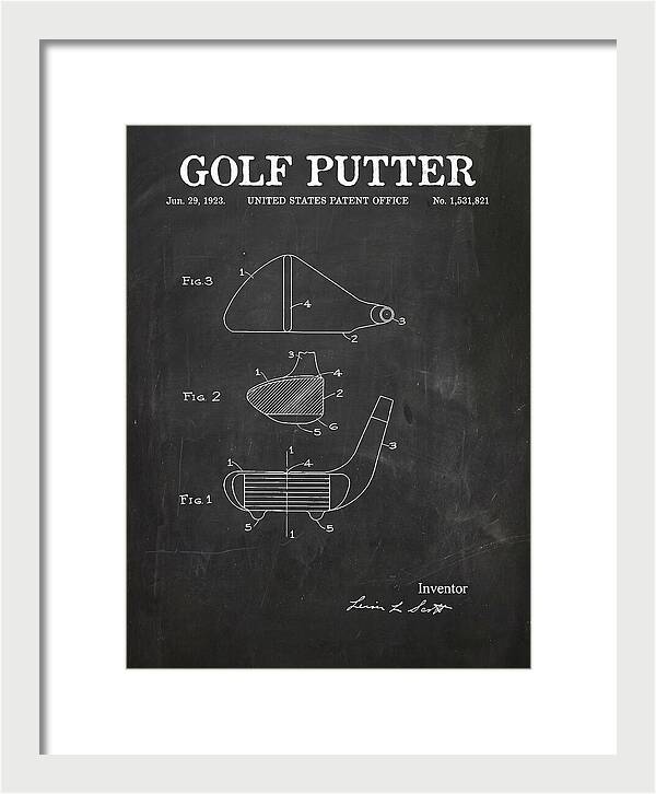 Golf Putter Chalkboard Patent Us1531821a