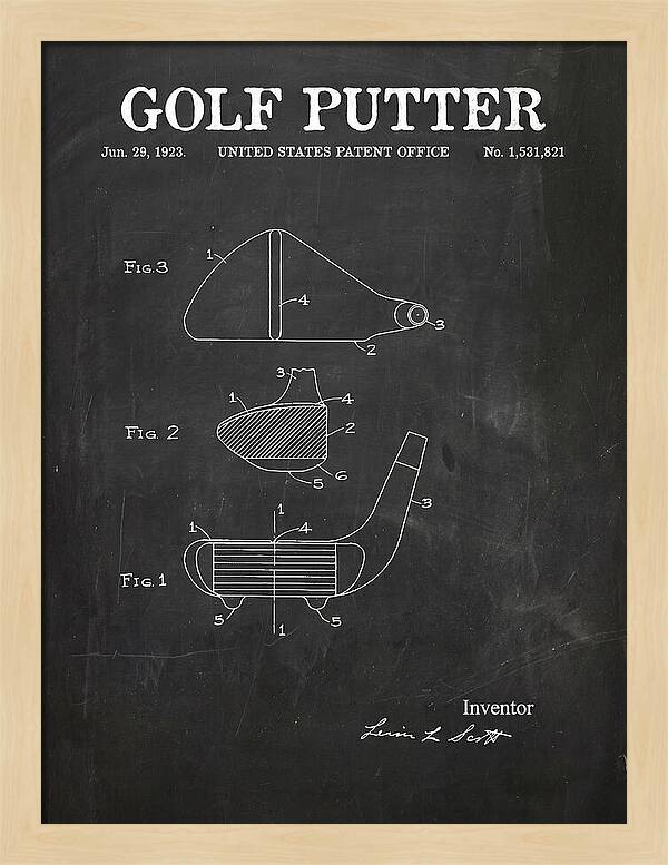Golf Putter Chalkboard Patent Us1531821a