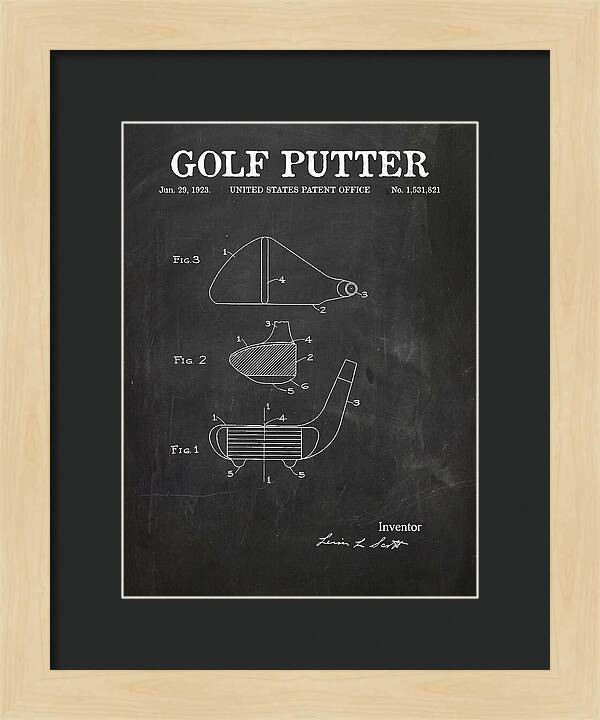 Golf Putter Chalkboard Patent Us1531821a