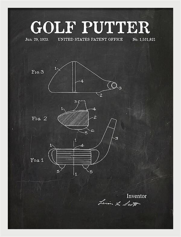 Golf Putter Chalkboard Patent Us1531821a