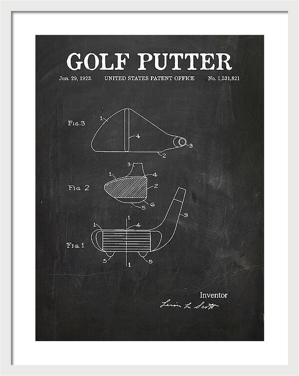 Golf Putter Chalkboard Patent Us1531821a