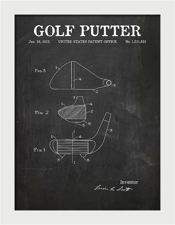 Golf Putter Chalkboard Patent Us1531821a
