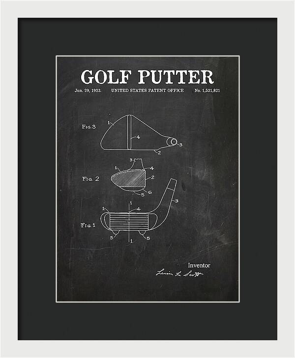 Golf Putter Chalkboard Patent Us1531821a