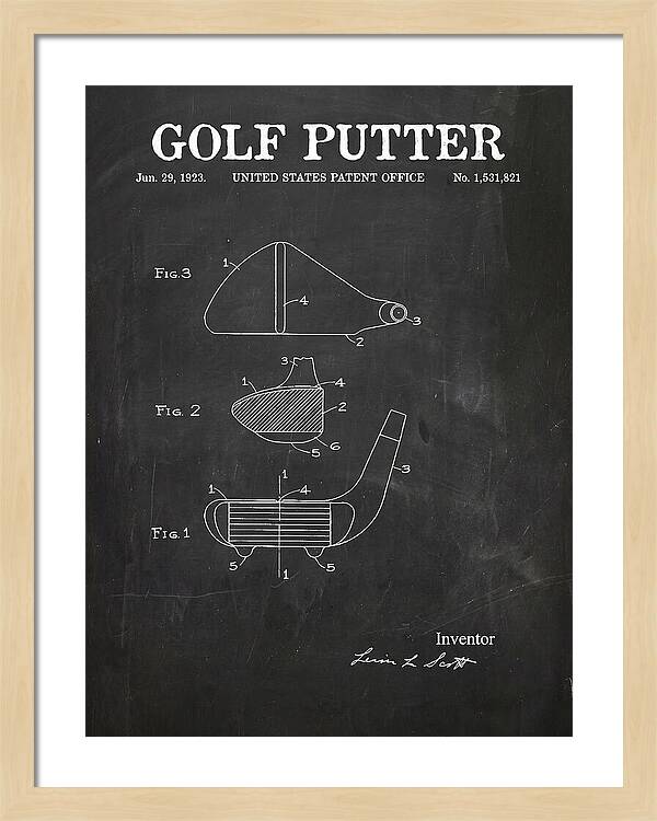 Golf Putter Chalkboard Patent Us1531821a