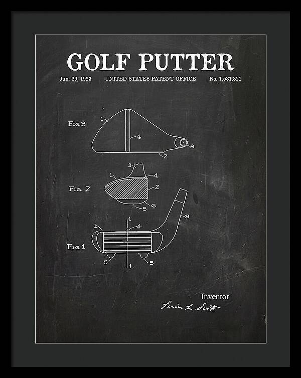 Golf Putter Chalkboard Patent Us1531821a