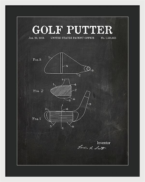 Golf Putter Chalkboard Patent Us1531821a