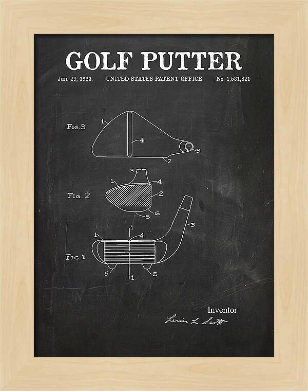 Golf Putter Chalkboard Patent Us1531821a