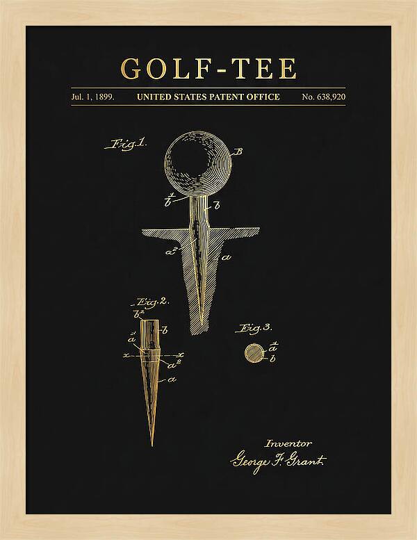 Golf Tee Gold Patent Us638920a