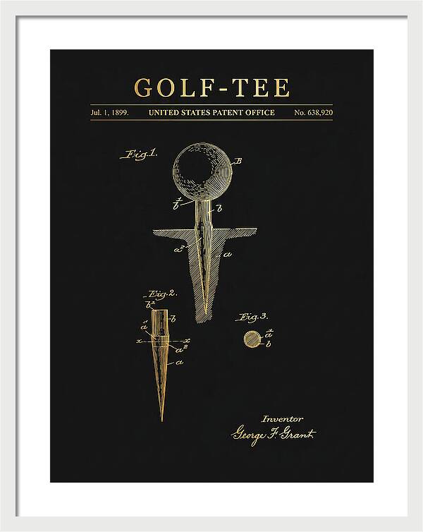 Golf Tee Gold Patent Us638920a