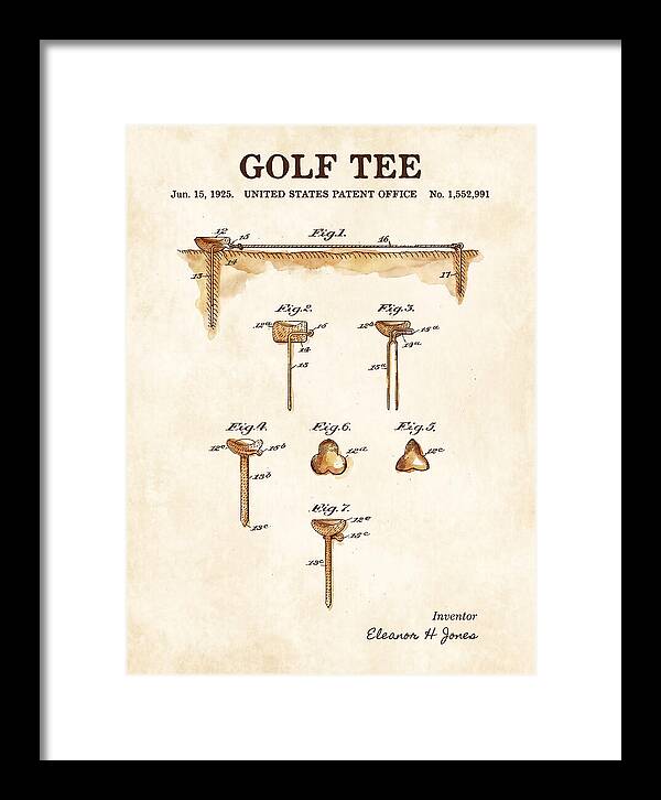 Golf Tee Watercolor Patent Us1552991a