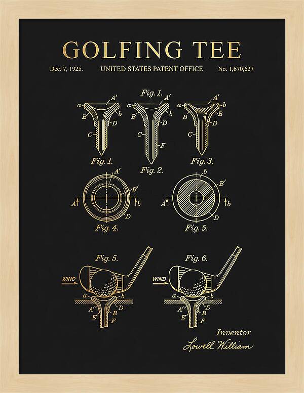 Golfing Tee Gold Patent Us1670627a