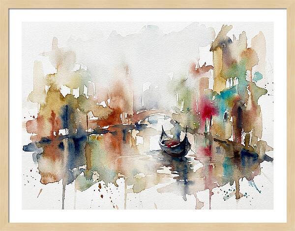 Gondola Reflections In Venice