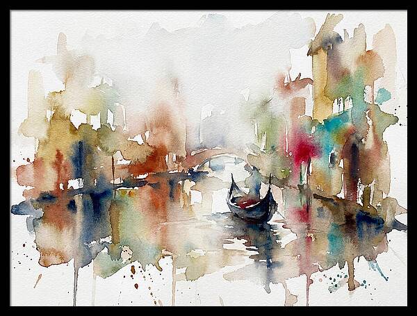 Gondola Reflections In Venice