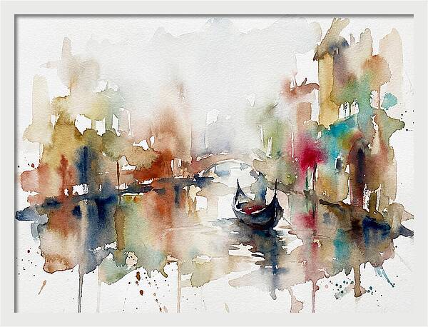 Gondola Reflections In Venice