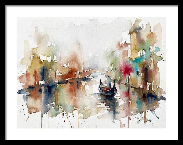 Gondola Reflections In Venice