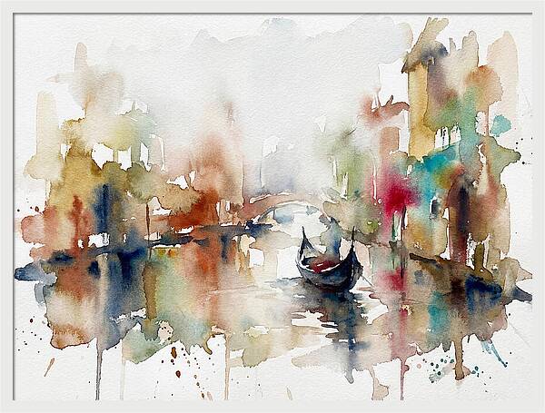 Gondola Reflections In Venice