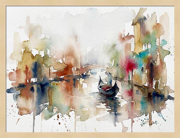 Gondola Reflections In Venice