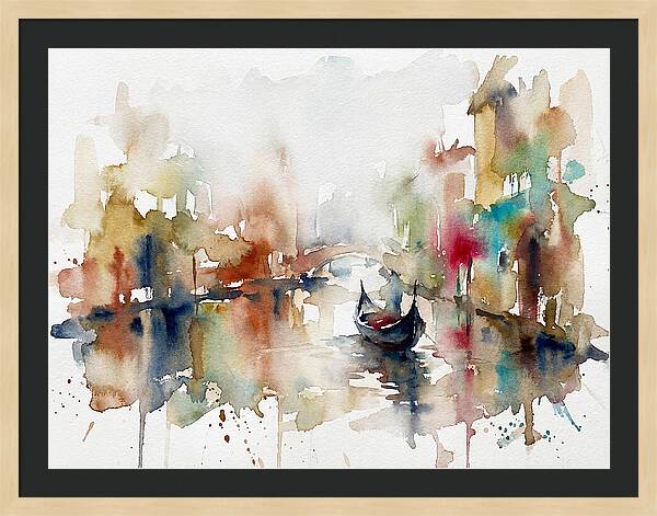 Gondola Reflections In Venice
