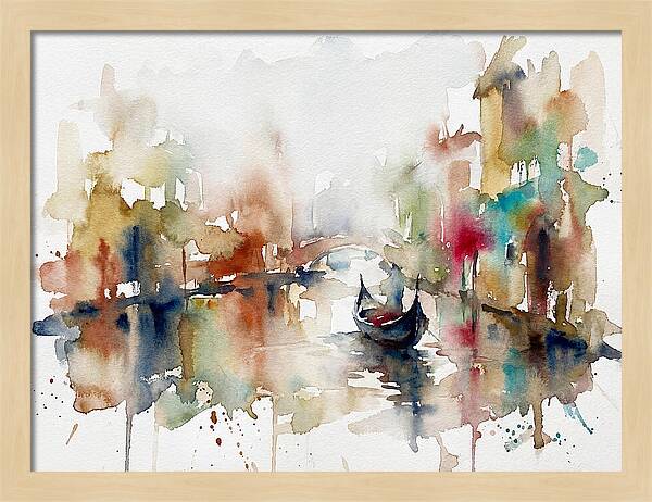 Gondola Reflections In Venice