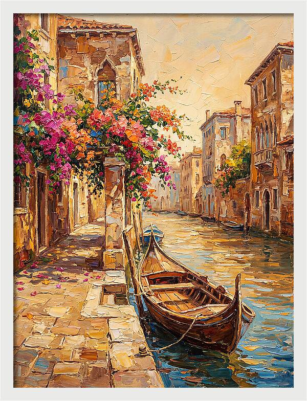 Gondolas Under Venetian Skies
