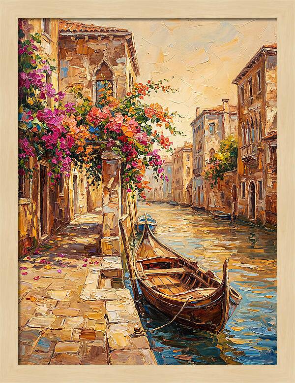 Gondolas Under Venetian Skies