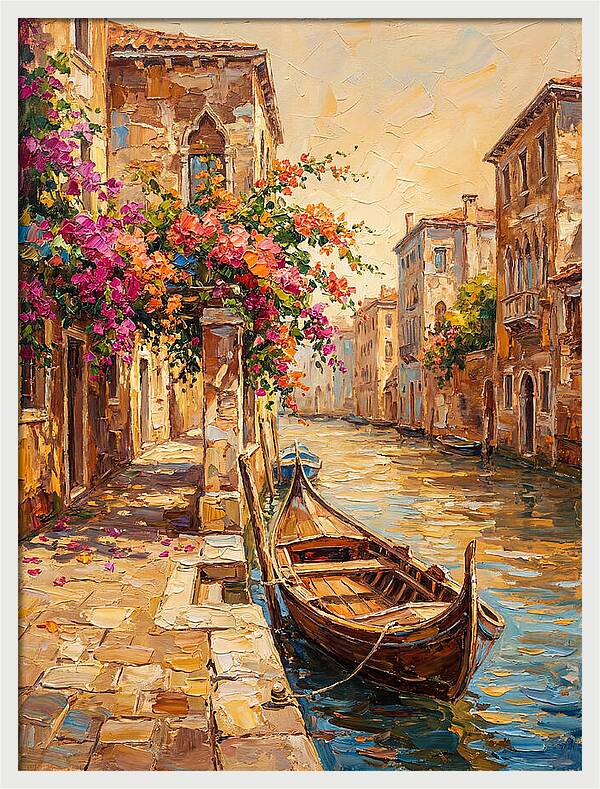 Gondolas Under Venetian Skies