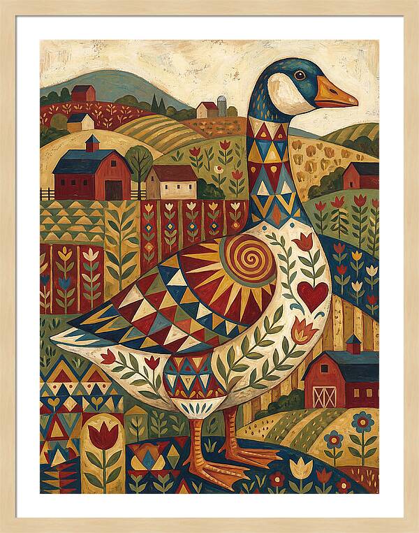 Goose Folk In Vibrant Fields