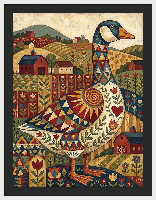 Goose Folk In Vibrant Fields