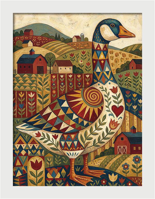 Goose Folk In Vibrant Fields