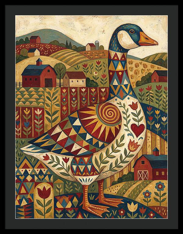 Goose Folk In Vibrant Fields