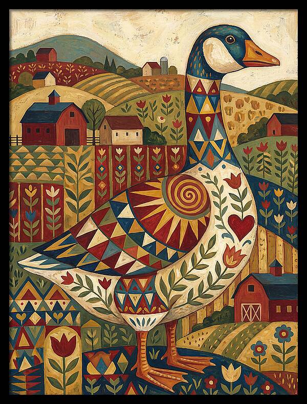 Goose Folk In Vibrant Fields