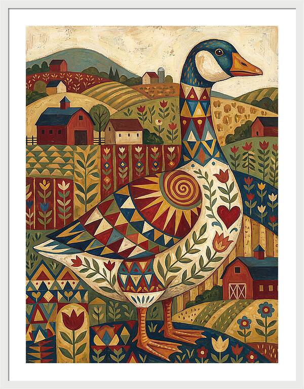 Goose Folk In Vibrant Fields
