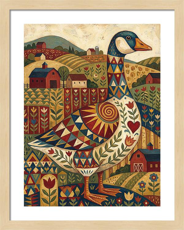 Goose Folk In Vibrant Fields
